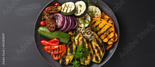 Top-down view of a plate wi...