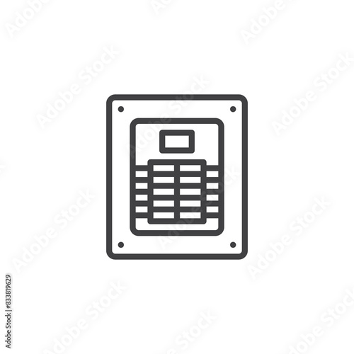 Electrical breaker box line icon