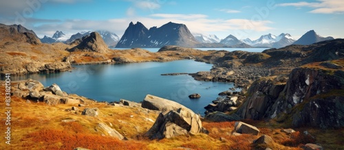 Greenland's east coast offers a vast expanse of untouched wilderness with incredible natural beauty, ideal for exploration and photography with a copy space image.