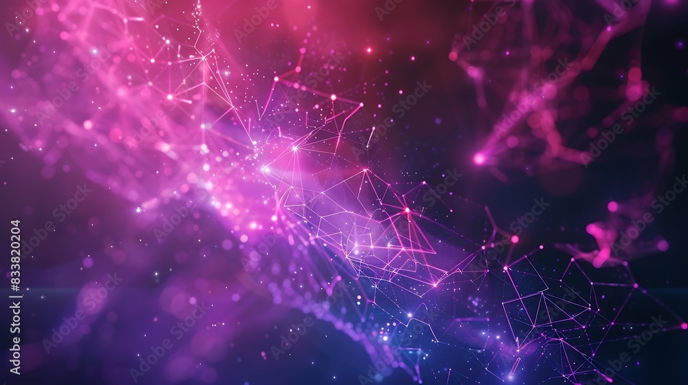 Fototapeta premium Futuristic Sci-Fi Background with Dynamic Plexus Effect and Copy Space for Text