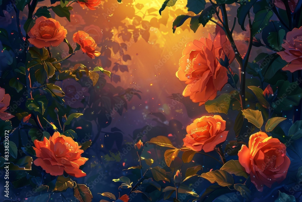 A beautiful and picturesque scene with lush foliage A beautiful and picturesque scene with lush foliage