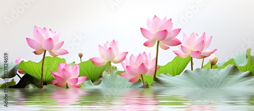 A cluster of pink lotus flo...