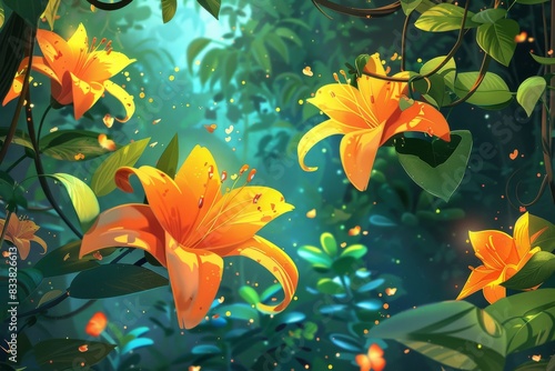 Wallpaper Mural A peaceful and serene natural setting with flowers Torontodigital.ca