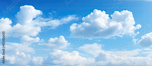 Scenic blue sky with a stunning cloud on a sunny day  perfect for a copy space image.