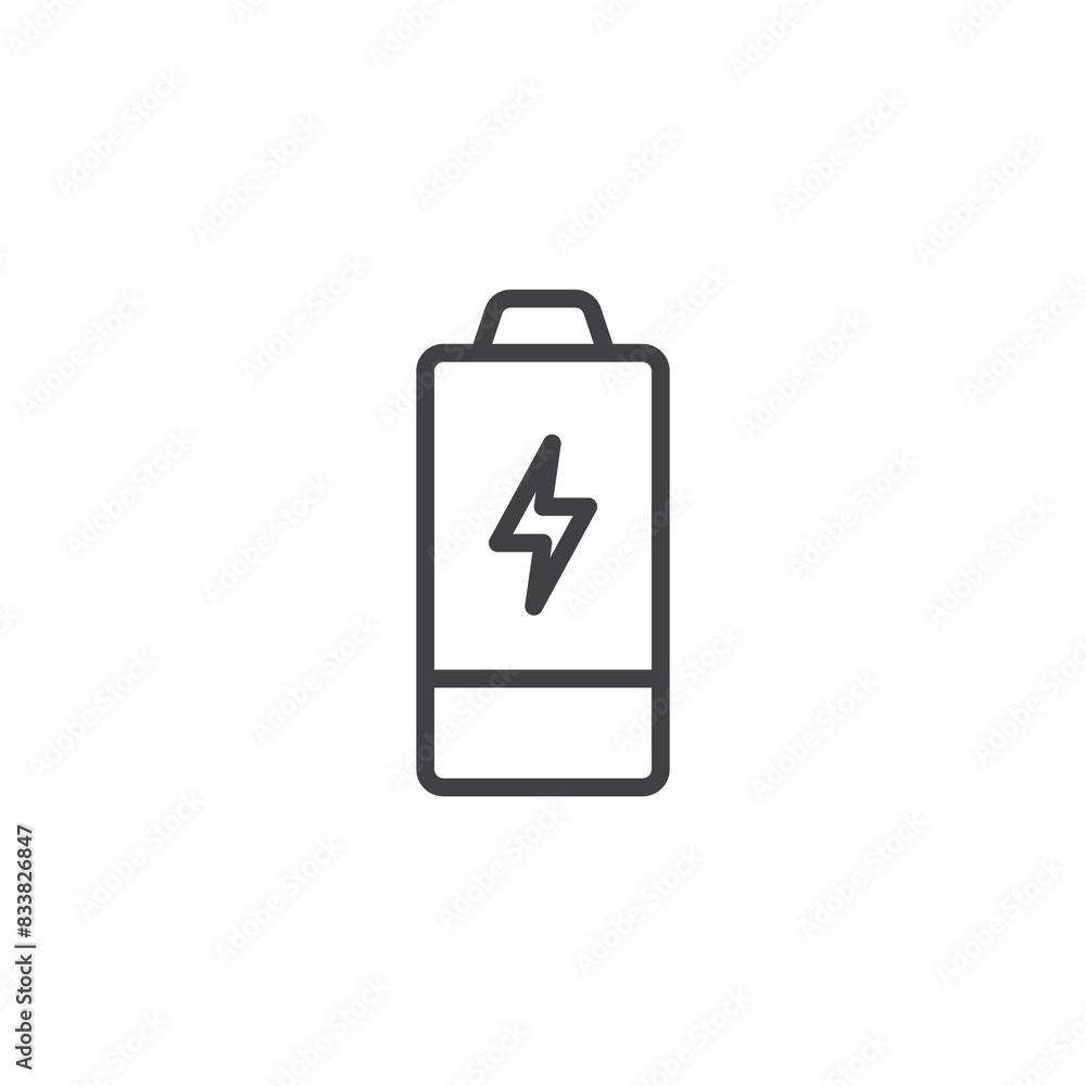Battery charge line icon Battery charge line icon