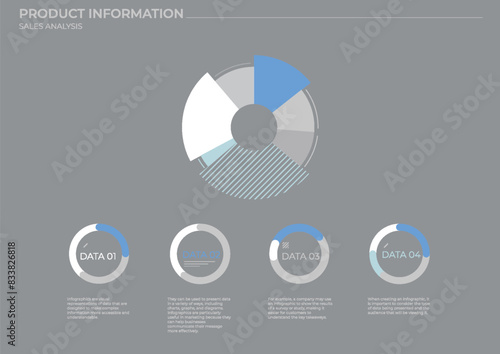 Business pie data analysis charts in color. Vector elements charts.