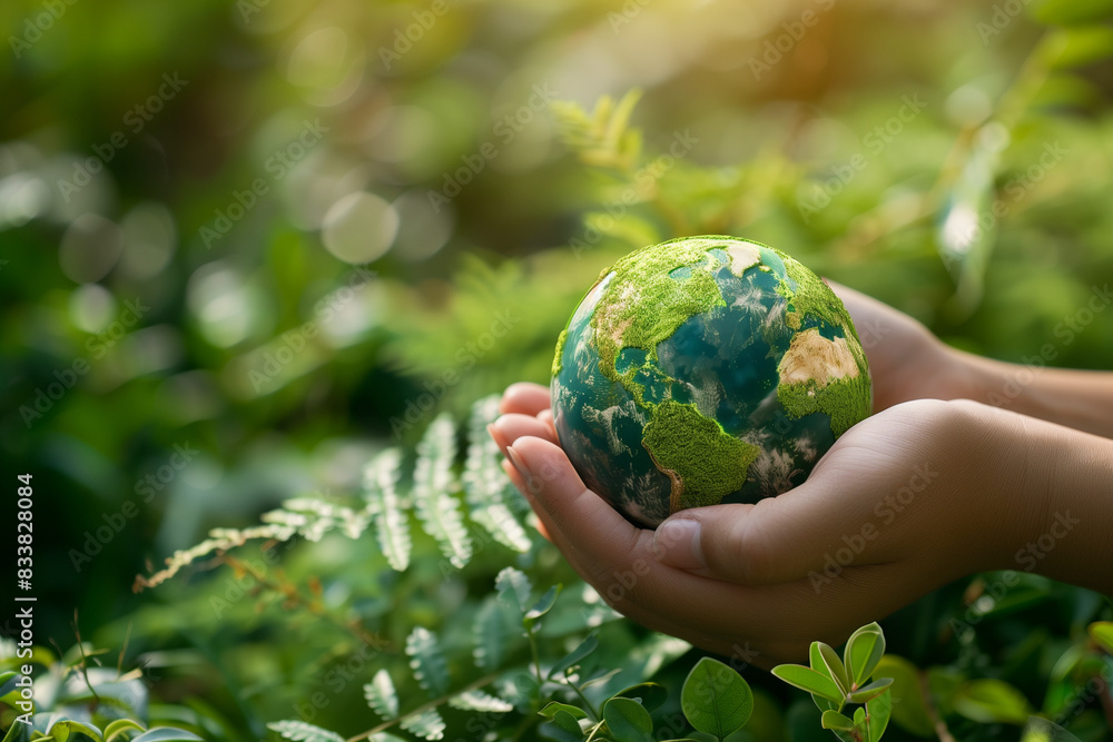 In the image, two hands cradle the Earth delicately, fingers gently embracing the globe as if safeguarding its fragile beauty. In the image, two hands cradle the Earth delicately, fingers gently embracing the globe as if safeguarding its fragile beauty.