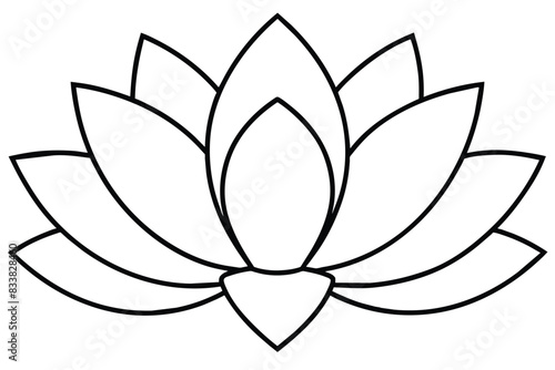 Lotus line art vector illustration