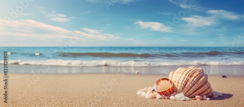 Sandy beach with a sea shel...
