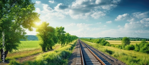 Picturesque railway in coun...
