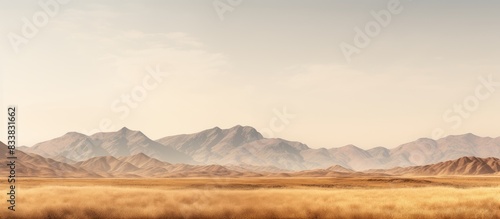 Scenic mountain range with a clear sky providing ample copy space image. photo