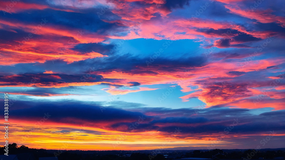 Abstract vivid sky at sunset with copyspace, 16:9, 300dpi Abstract vivid sky at sunset with copyspace, 16:9, 300dpi