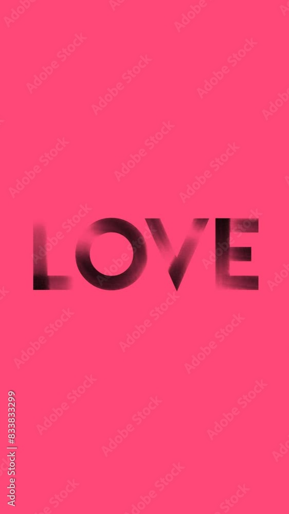 Vertical 4K animated video banner with alpha channel. Handwritten textured pink word Love. Loop animation for Happy Valentine's Day. Concept of holiday, relationship, 14 February. Bold font. Brush Vertical 4K animated video banner with alpha channel. Handwritten textured pink word Love. Loop animation for Happy Valentine's Day. Concept of holiday, relationship, 14 February. Bold font. Brush