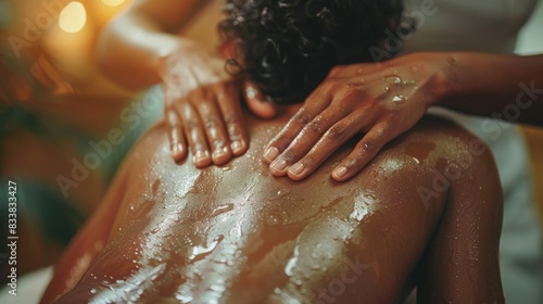 Therapist using cross-fiber techniques to massage a woman's back muscles