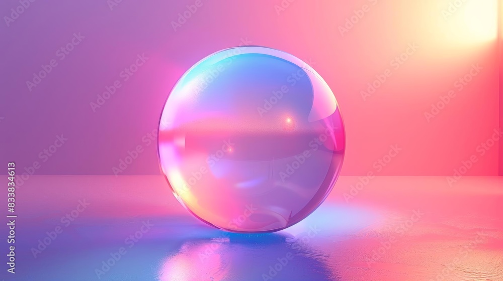 Craft a 3D depiction of a luminous multicolor spectrum orb, suspended over a subtle gradient background, great for use in futuristic technology themes or digital art projects Craft a 3D depiction of a luminous multicolor spectrum orb, suspended over a subtle gradient background, great for use in futuristic technology themes or digital art projects