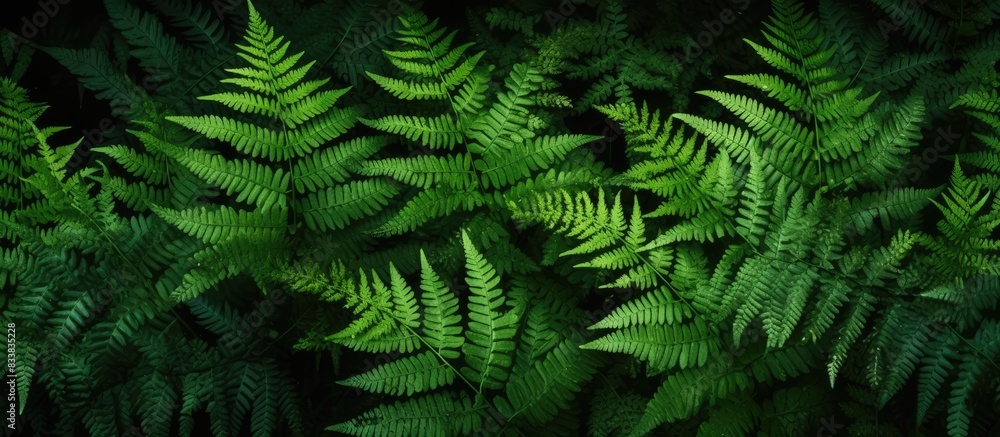 Summer forest fern leaves create a beautiful pattern in the lush greenery with a copy space image. Summer forest fern leaves create a beautiful pattern in the lush greenery with a copy space image.