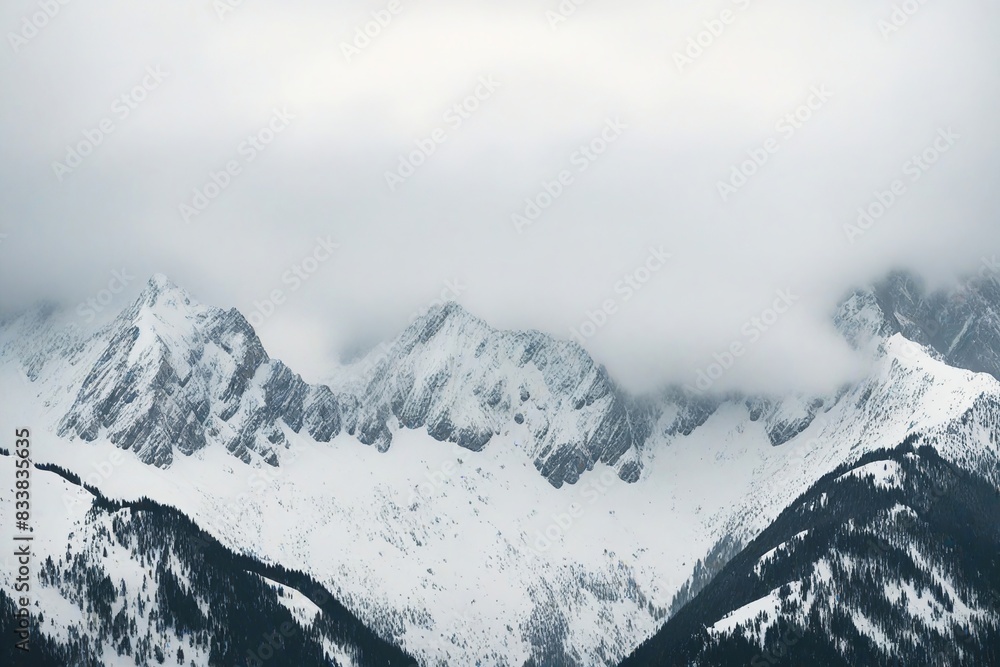 snow covered mountains