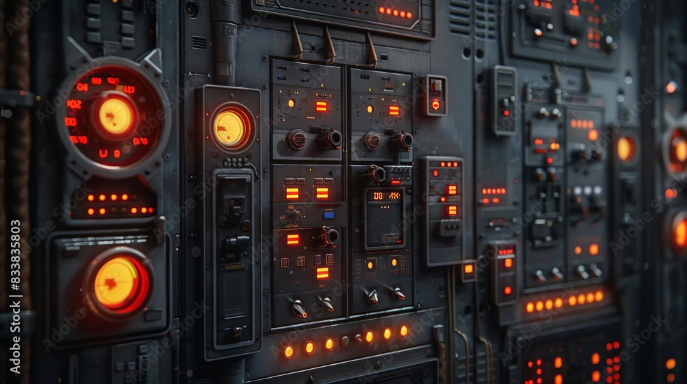 a carbon freeze chamber control panel in the style of star wars, detailed elements, star wars influence, low warm light, greeblies, a carbon freeze chamber control panel in the style of star wars, detailed elements, star wars influence, low warm light, greeblies,