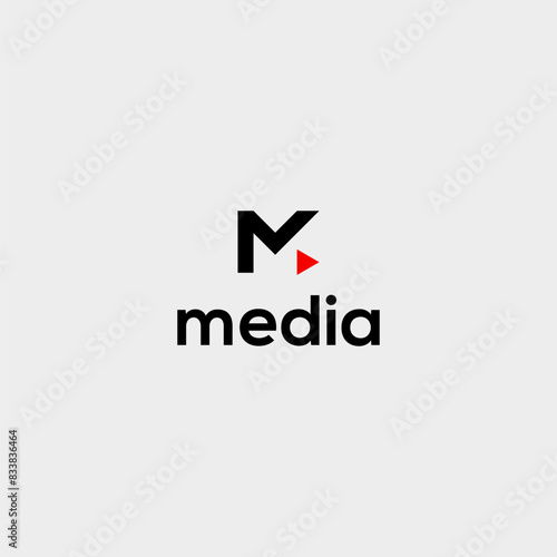 Media Play M Letter Logo