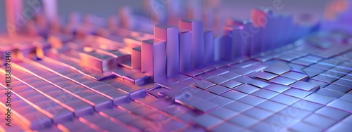Obraz na płótnie Vibrant 3D Frequency Histogram Showcasing Data Visualization and Distribution