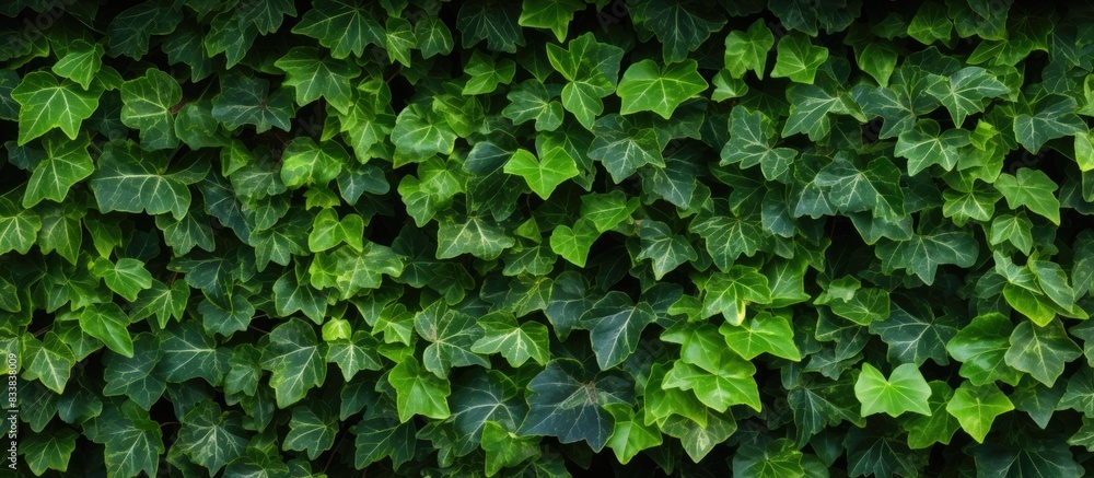 The common ivy, Hedera helix, showcases lush green leaves and climbing vines in a captivating copy space image. The common ivy, Hedera helix, showcases lush green leaves and climbing vines in a captivating copy space image.