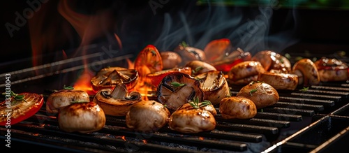 Mushrooms being baked on a ...