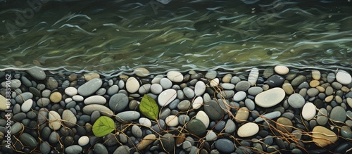 Detail of pebbles intertwin...