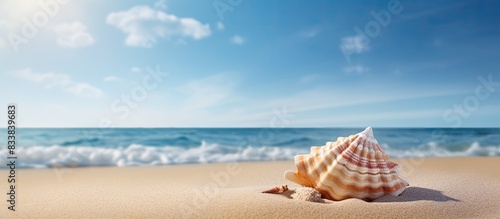Sandy beach with a sea shel...