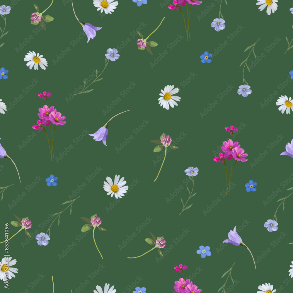 Wild flowers seamless pattern Wild flowers seamless pattern