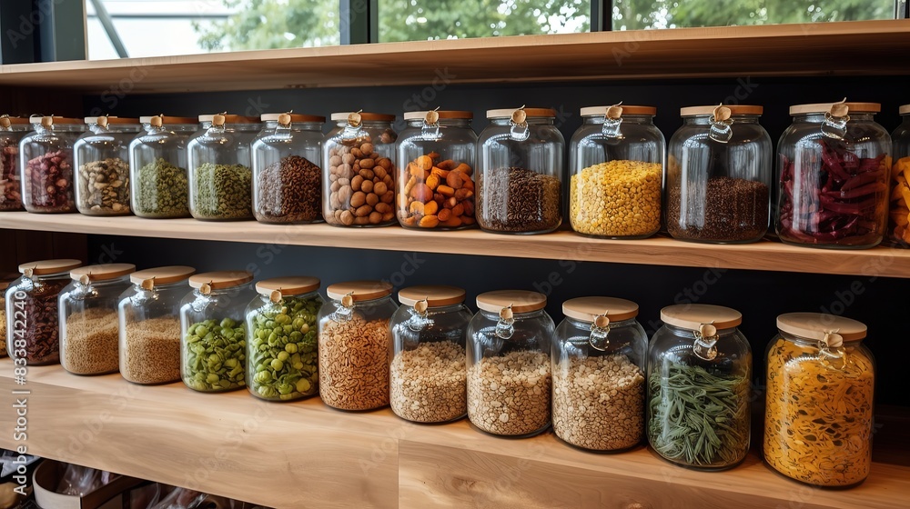Buying consumer household needs and supplies, various goods and food on supermarket shelves, malls and shops, offer and discount concept Buying consumer household needs and supplies, various goods and food on supermarket shelves, malls and shops, offer and discount concept