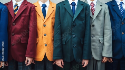 traditional, geographically specific school uniforms, Young male and female pupils, 16:9 photo