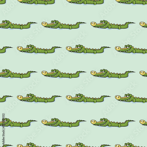 Seamless pattern with cute crocodile © ZOCOAYA