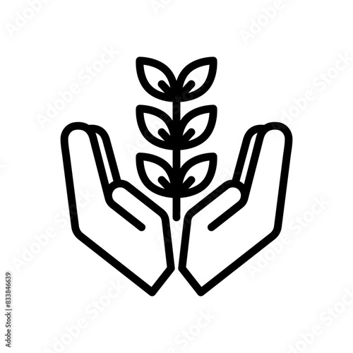 Go green line icon. Go green icon. Environment icon isolated on white background. Transparent background, minimalist symbol. Vector images