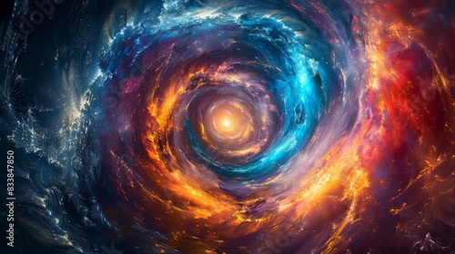 Energy Vortex, A swirling vortex of energy with bright, dynamic colors © DarkinStudio