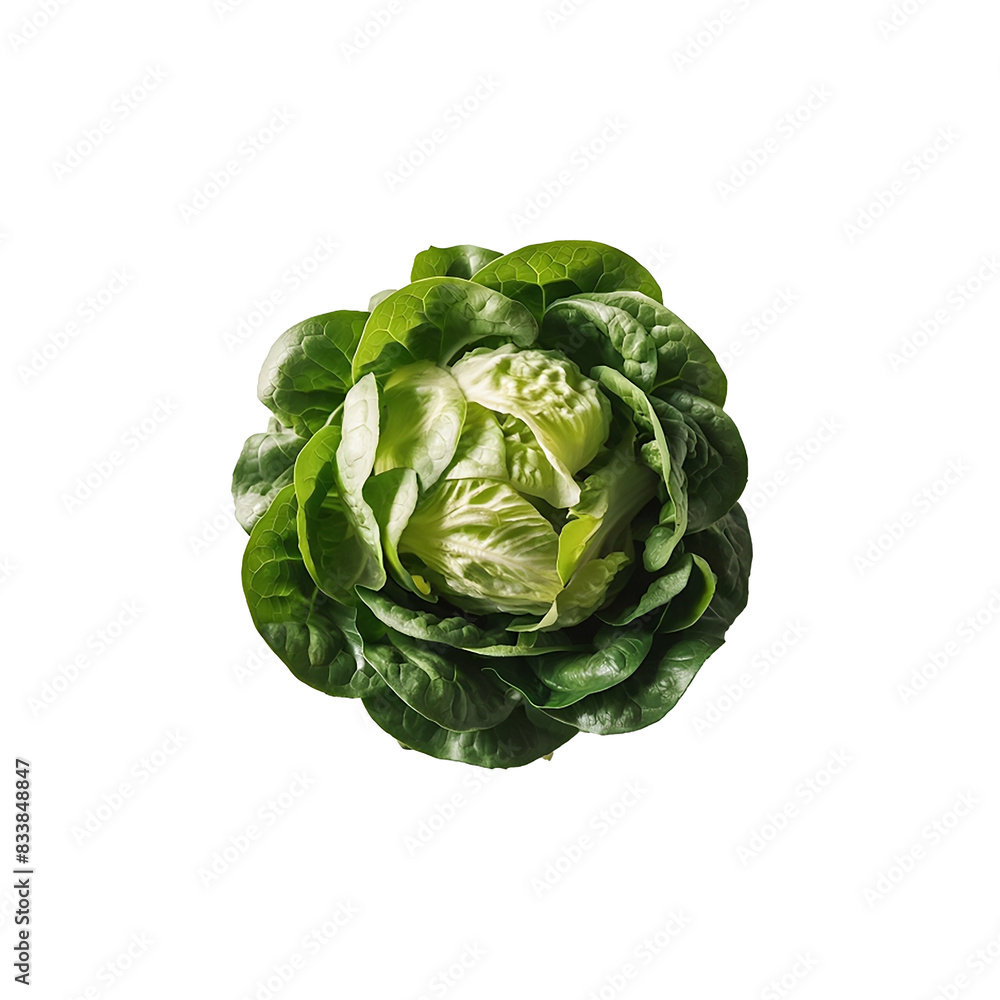 Fresh Green Butterhead Lettuce on White Background High Resolution Fresh Green Butterhead Lettuce on White Background High Resolution