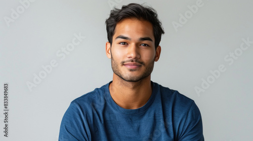 close up of young handsome indian man