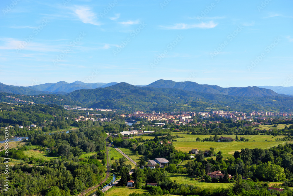 panorama of the monferrato hills seen from rocca grimalda piedmont italy