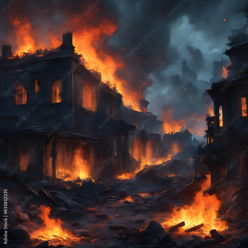 A mesmerizing fire flame amazing scene in vivid colors.