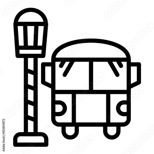 Vector Design Bus Stop Icon Style