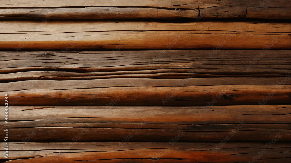 Fototapeta premium Brown wood texture background with copyspace, 16:9, 300dpi