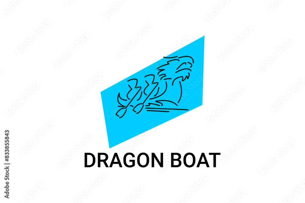 Dragon boat sport vector line icon. sportsman, rowing a dragon boat. sport pictogram illustration. Dragon boat sport vector line icon. sportsman, rowing a dragon boat. sport pictogram illustration.