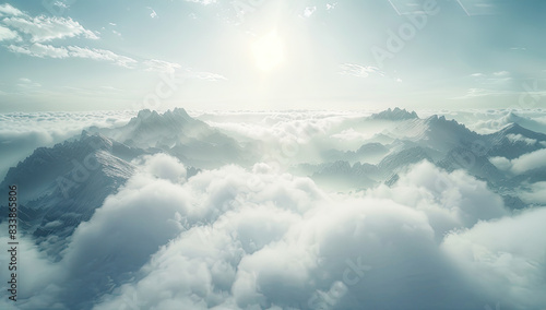 Blue sky with clouds. Created with Ai