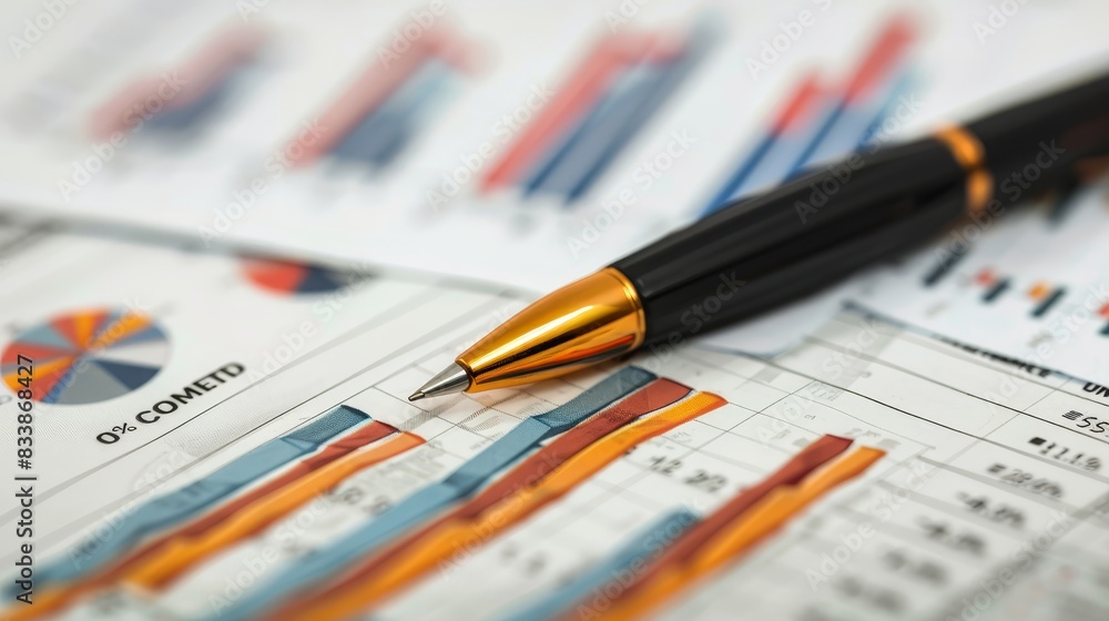 Business audit and financial analysis concept with graphs and data strategy for stock management. Perfect for illustrating financial management and accounting themes Business audit and financial analysis concept with graphs and data strategy for stock management. Perfect for illustrating financial management and accounting themes