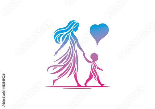 Mom and baby vector  mother   s day vector  mom and child vector