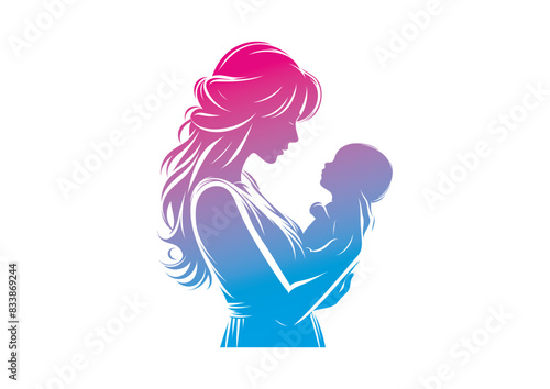 Mom and baby vector, mother’s day vector, mom and child vector