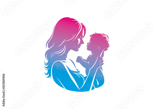 Mom and baby vector, mother’s day vector, mom and child vector