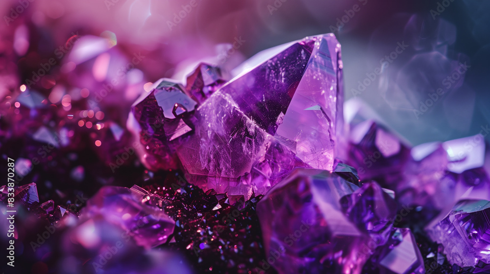 Detailed View of an Amethyst Crystal Cluster Detailed View of an Amethyst Crystal Cluster