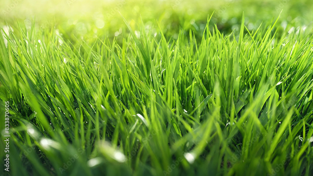 Fresh spring green grass background with copyspace, 16:9, 300dpi Fresh spring green grass background with copyspace, 16:9, 300dpi