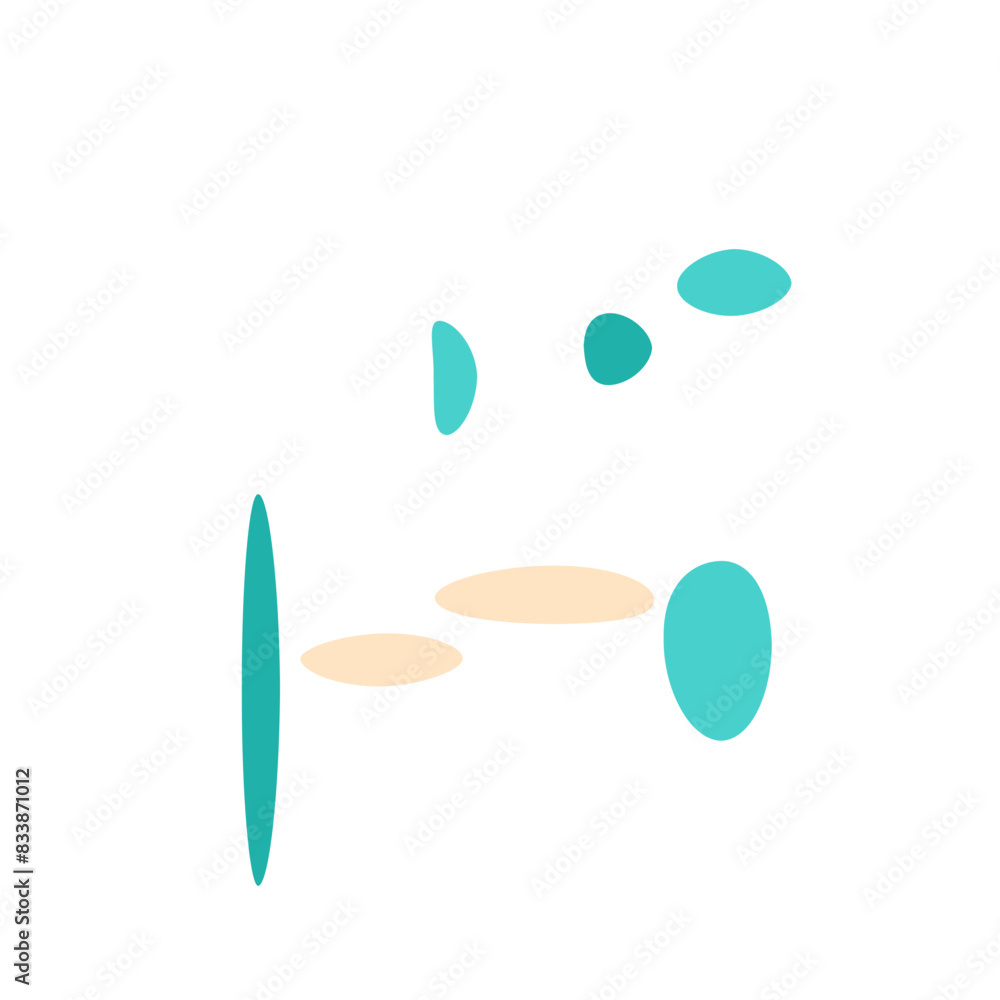 An abstract isolated retro boho oval shape design element. An abstract isolated retro boho oval shape design element.