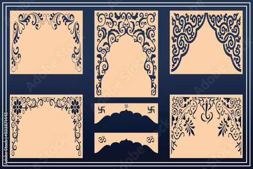 Indian Arch design, Laser and Router cutting for temple, mandir, decor. mdf design. cnc vector design
